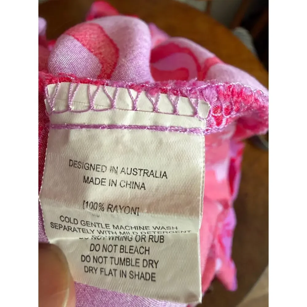 ABEL THE LABEL Anthropologie NEW Pink Red Floral Halter Maxi Dress XS Sleeveless - Picture 10 of 10